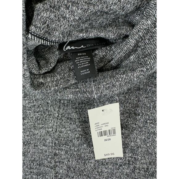 Lane Bryant Sweater Size 26 28 Heather Gray Silver Metallic‎ Cowl Neck Rouching - Picture 5 of 8